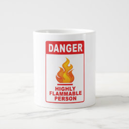 Danger Highly Flammable Person ジャンボコーヒーマグカップ