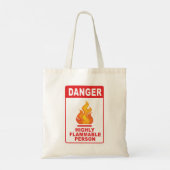 Danger Highly Flammable Person トートバッグ (裏面)