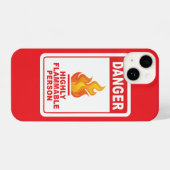 Danger Highly Flammable Person iPhoneケース (裏面横)