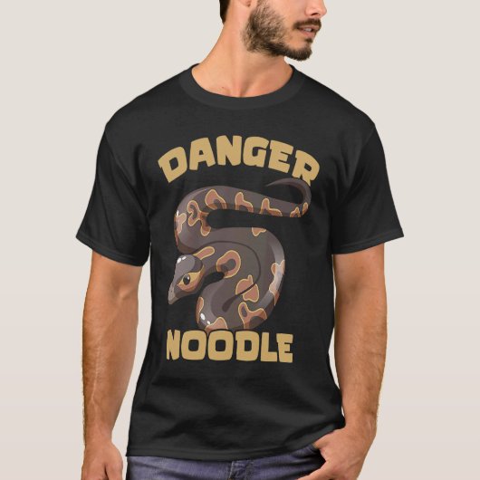 Danger Noodle Ball Python Snake  Reptile Serpent Tシャツ (正面)