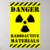 DANGER RADIOACTIVE MATERIALS Sign Halloween Prop ポスター (正面)