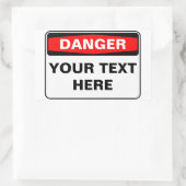 Danger Sign, template, landscape version 長方形シール (バッグ)
