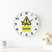 Danger Warning Sign Yellow Triangle Exclamation ラージ壁時計 (ホーム)