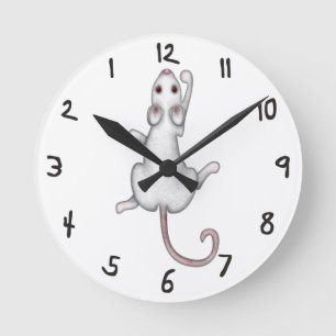 DanglyのMousey逆のタイムレコーダー ラウンド壁時計