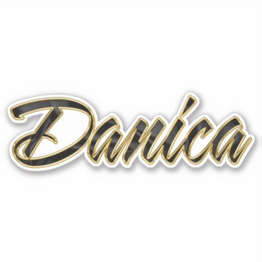 Danica black gold Lettering Aufkleber Sticker シール (正面)