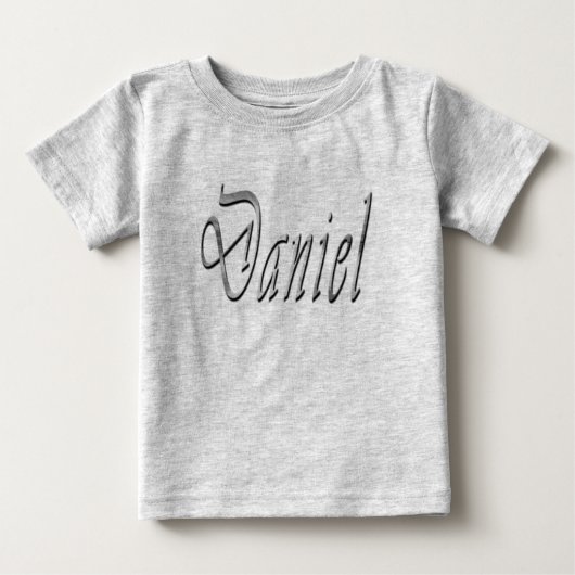 Daniel、名前、ロゴ、ベビーのグレーTシャツ ベビーTシャツ (正面)
