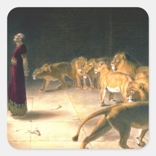 Daniel Answer To King In Lions Den Briton Riviere スクエアシール (正面)