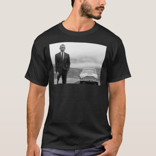 Daniel Craig、白黒、ヴィンテージアートクラシック Tシャツ (正面)