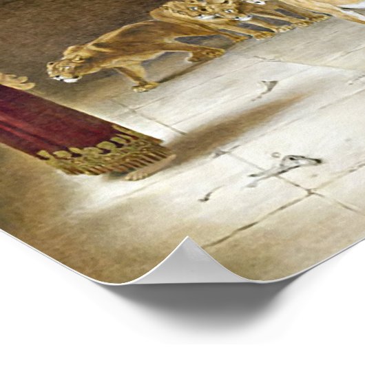 Daniel in the Lion's Den Bible Verse Art Scripture ポスター (角)