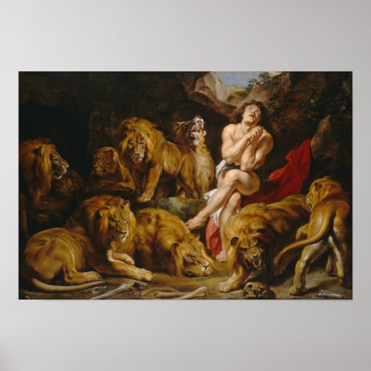 Daniel in the Lion's Den by Rubens – ポスター (正面)