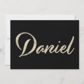 Daniel Name white gold Handwriting Karte カード (正面)