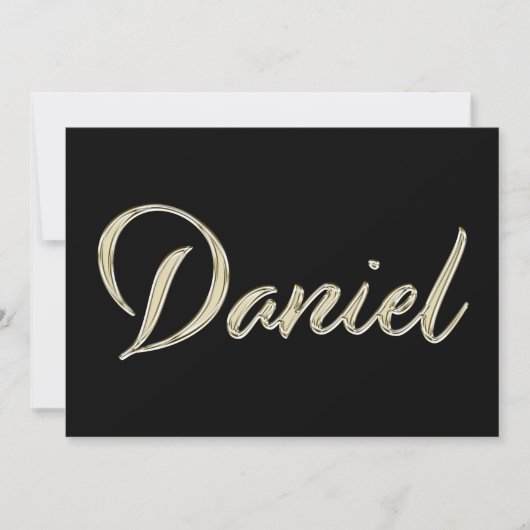 Daniel Name white gold Handwriting Karte カード (正面)