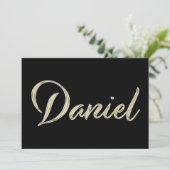 Daniel Name white gold Handwriting Karte カード (スタンド正面)