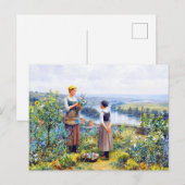Daniel Ridgway Knightによる花の摘み ポストカード (正面/裏面)