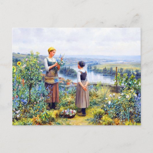 Daniel Ridgway Knightによる花の摘み ポストカード (正面)