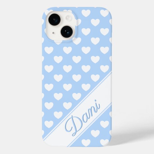 Daniela名前テンプレート、かわいいパステルブルーとホワイト Case-Mate iPhoneケース (裏面)
