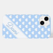 Daniela名前テンプレート、かわいいパステルブルーとホワイト Case-Mate iPhoneケース (裏面 (横))