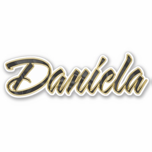 Daniela black gold Lettering Aufkleber Sticker シール (正面)