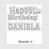 Daniela Happy Birthday silver Aufkleber Sticker シール (シート)