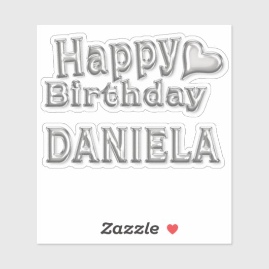Daniela Happy Birthday silver Aufkleber Sticker シール (シート)