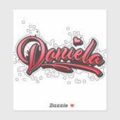 Daniela red Heart Graffiti Aufkleber Sticker シール (シート)