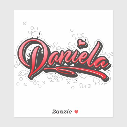Daniela red Heart Graffiti Aufkleber Sticker シール (シート)
