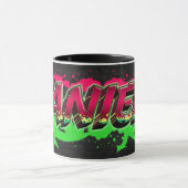 Daniela Vorname Name Graffiti red green Tasse マグカップ (中央)