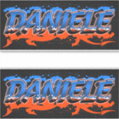 Daniele Vorname Name Graffiti Aufkleber Sticker シール (正面)
