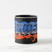 Daniele Vorname Name Graffiti blue orange Tasse マグカップ (中央)