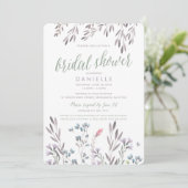 Danielle – ワイルドフラワー結婚のブライダルシャワー 招待状 (スタンド正面)