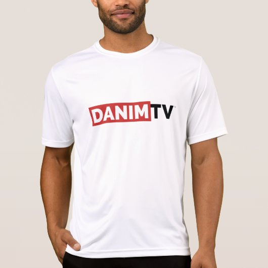 Danim TVの公式のロゴのスポーツTekのTシャツメンズ白 Tシャツ (正面)