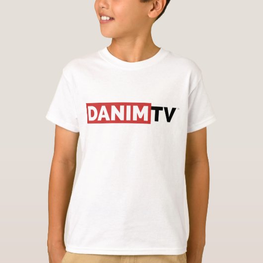Danim TVの公式のロゴの基本的な白いTシャツ Tシャツ (正面)
