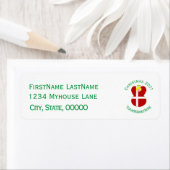 Danish Angel Christmas Flag Return Address ラベル (インサイチュ)
