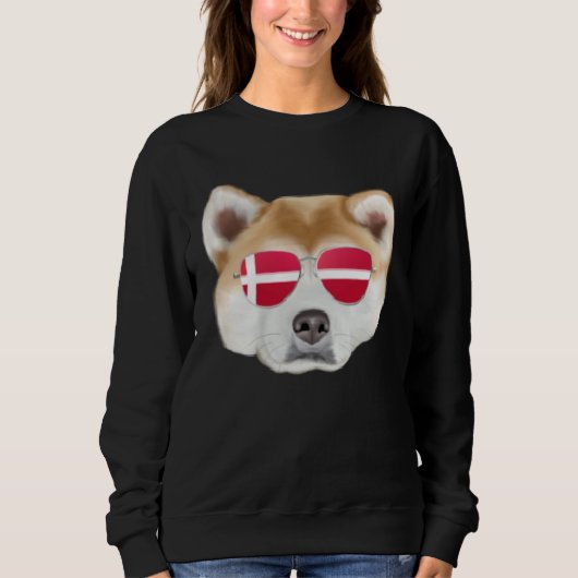 Danish Flag Akita Dog Denmark Pocket スウェットシャツ (正面)