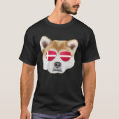 Danish Flag Akita Dog Denmark Pocket Tシャツ (正面)
