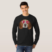 Danish Flag Beagle Dog Denmark Pocket Tシャツ (正面フル)