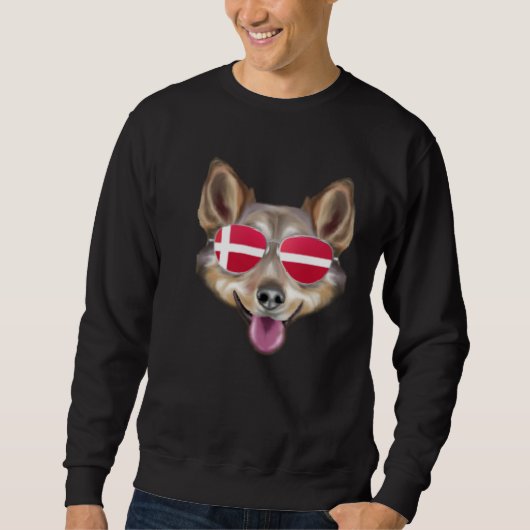 Danish Flag Cairn Terrier Dog Denmark Pocket スウェットシャツ (正面)