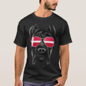 Danish Flag Cane Corso Dog Denmark Pocket Tシャツ (正面)
