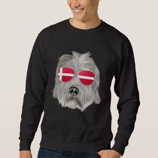 Danish Flag Dandie Dinmont Terrier Dog Denmark Poc スウェットシャツ (正面)
