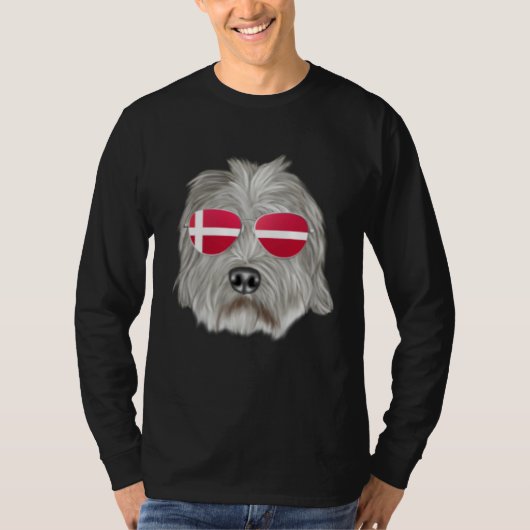 Danish Flag Dandie Dinmont Terrier Dog Denmark Poc Tシャツ (正面)