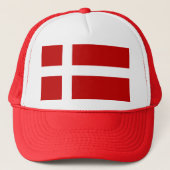 Danish Flag Dannebrog Red White キャップ (正面)