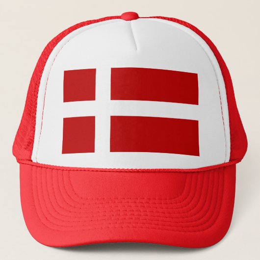Danish Flag Dannebrog Red White キャップ (正面)