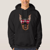 Danish Flag German Pinscher Dog Denmark Pocket パーカ (正面)