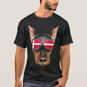 Danish Flag German Pinscher Dog Denmark Pocket Tシャツ (正面)