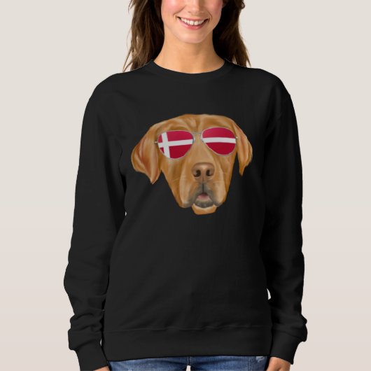 Danish Flag Golden Retriever Dog Denmark Pocket スウェットシャツ (正面)
