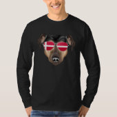 Danish Flag Manchester Terrier Dog Denmark Pocket Tシャツ (正面)