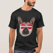 Danish Flag Norwegian Buhund Dog Denmark Pocket Tシャツ (正面)