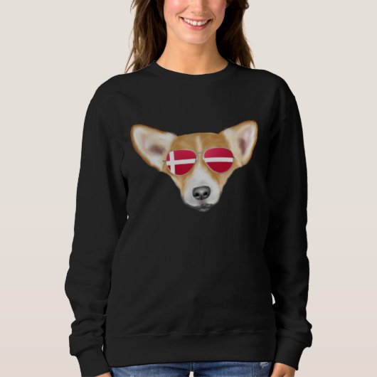 Danish Flag Pembroke Welsh Corgi Dog Denmark Pocke スウェットシャツ (正面)