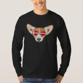 Danish Flag Pembroke Welsh Corgi Dog Denmark Pocke Tシャツ (正面)
