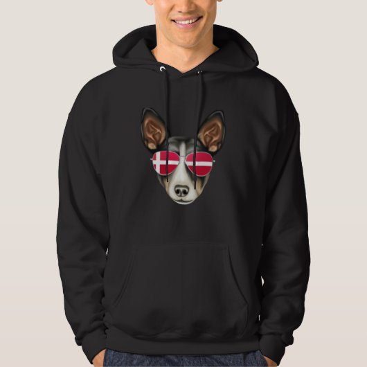 Danish Flag Rat Terrier Dog Denmark Pocket パーカ (正面)